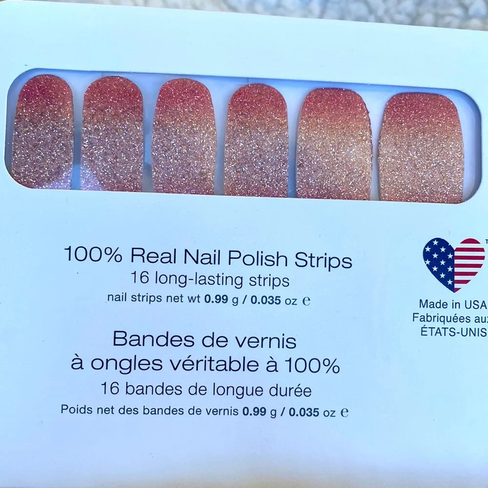 Color Street Real Nail Polish Strips Pink Sparkle